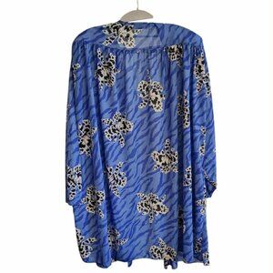 Vintage Oscar De La Renta Blue Swim Coverup Robe Quiet Luxury